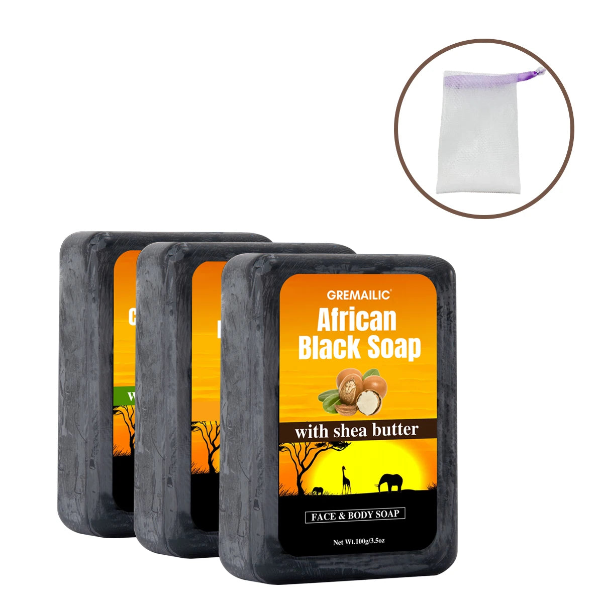 African Shea Butter Soap - Deeply Nourishes, Soothes/Protects Skin, Natural Formula, All Skin Types