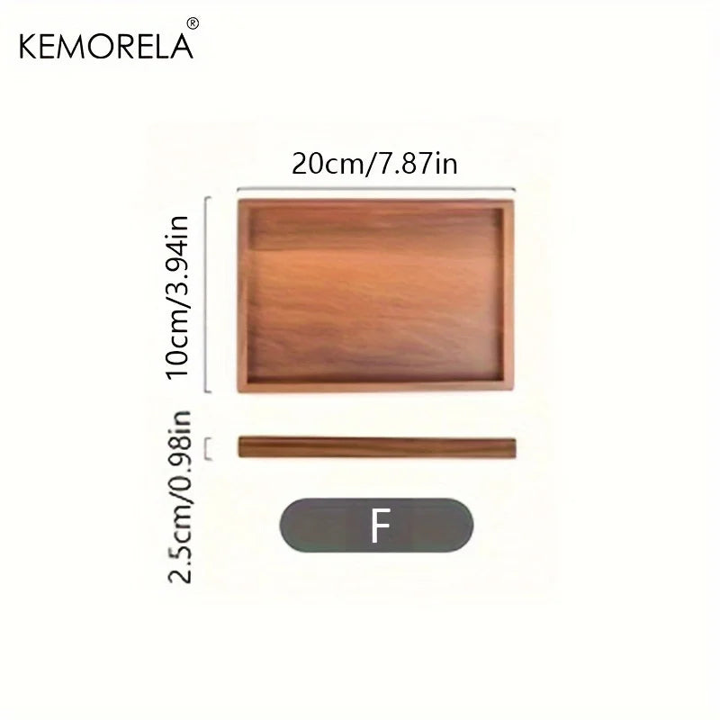 1PCS Retro Wooden Rectangular Storage Trays Hotel Dessert Dinner Tea Food Tableware Serving Tray Home Kitchen Wooden Tray