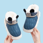 Cozy Slippers with Soles for Kids – Unisex Winter House Shoes