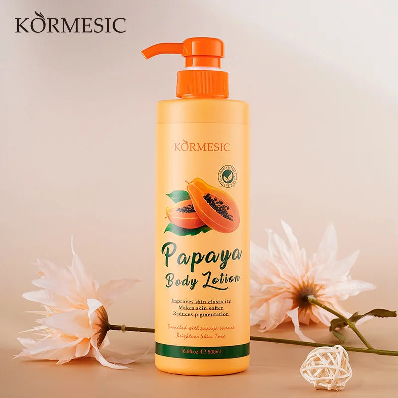 500ML KORMESIC Papaya Body Lotion Cream Moisturising Exfoliating Leg Arm Nourishing Anti Smooth Skin Care