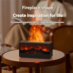 ABKJ-Flame Essential Oil Diffuser 3D Flame Fireplace Aromatherapy Machine Colorful Humidifier With Remote Control For Bedroom B