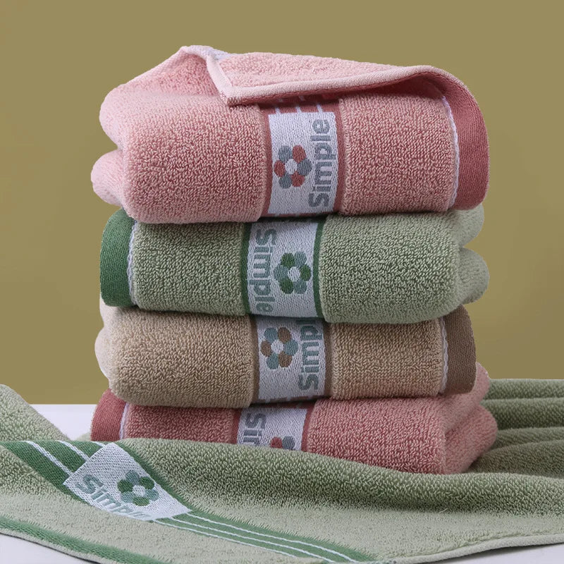 33x73cm Pure Cotton Bath Towel Washcloth Towel Solid Color Soft Absorbent Towels Multipurpose Use For Hotel Bathroom ﻿