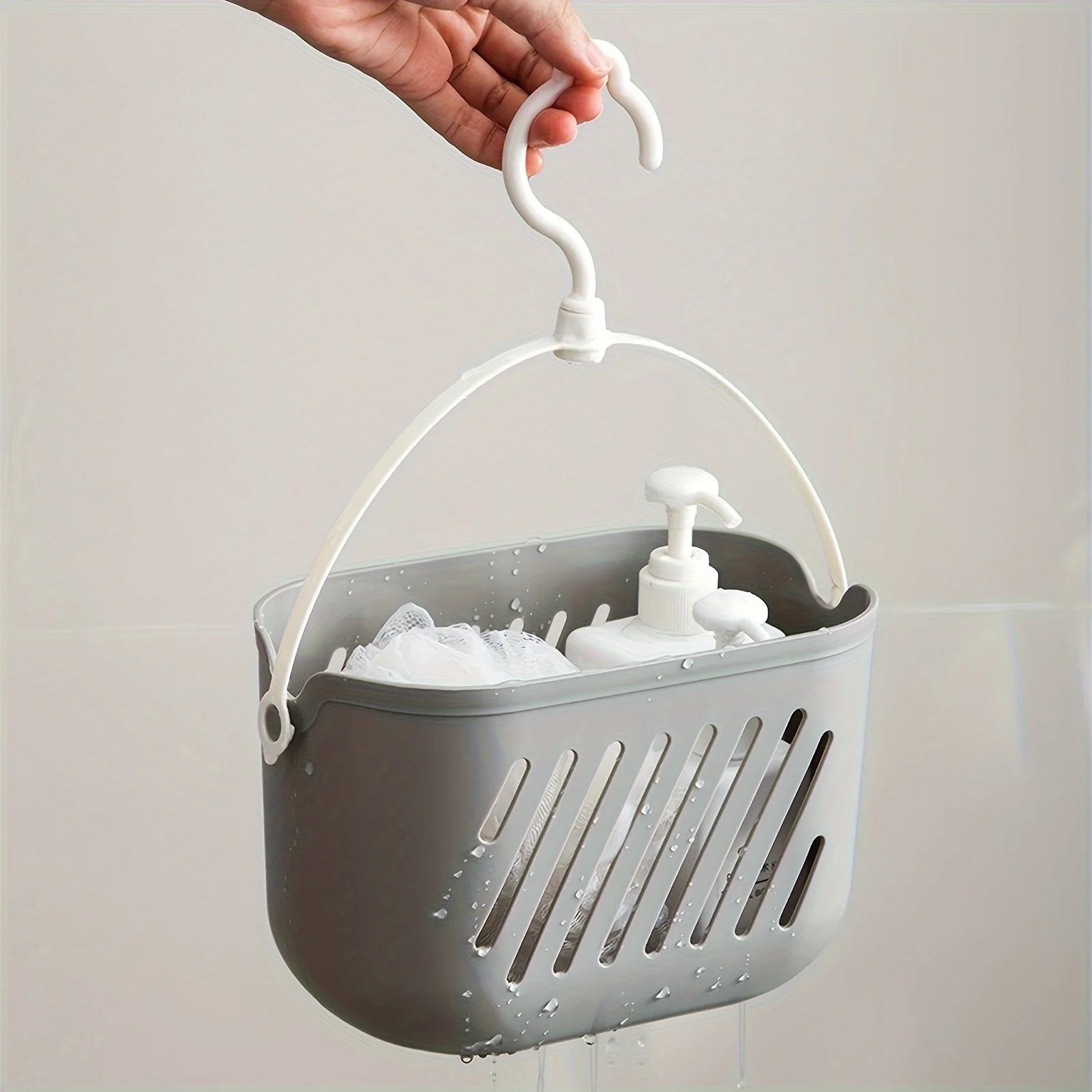 Hanging Storage Basket - Multi-Purpose Open Plastic Organizer for Bathroom, Kitchen & Home Use, Bathroom Shelves