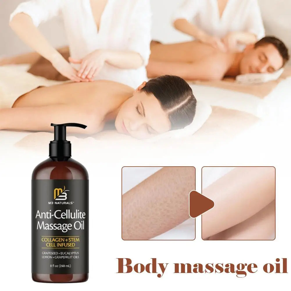 Anti-cellulite Body Massage Oil 240ml Moisturizes Body Skin Smoothing Soft Stress Relief Muscle Lightening Brightening Skin Care