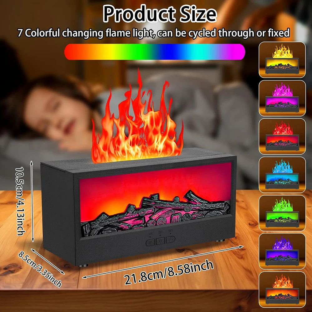 Essential Oil Diffusers for Home,Air Diffuser Flame Colorful Water Vapor Fireplace Fire Humidifier Aromatherapy Aroma for Room