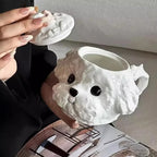 Cute Teddy Dog Shaped Mug European Ceramic Cup&saucer Dining Table Coffee Cup Cloud Puppy Afternoon Tea Milk Tea Mugs Drinkware