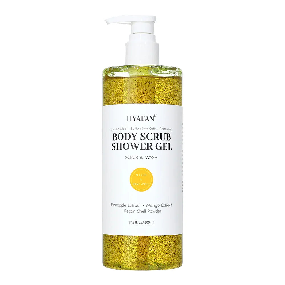 Scrub Shower Gel Turmeric Kojic Acid Even Skin Tone Smooth Exfoliating Moisturizing Soothing Body Wash Body Care Cleansing Bath