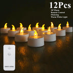 LED Tea Lights Candles Realistic Flickering Battery Operated Tealights Long Lasting Electric Candles for Christmas Wedding Decor