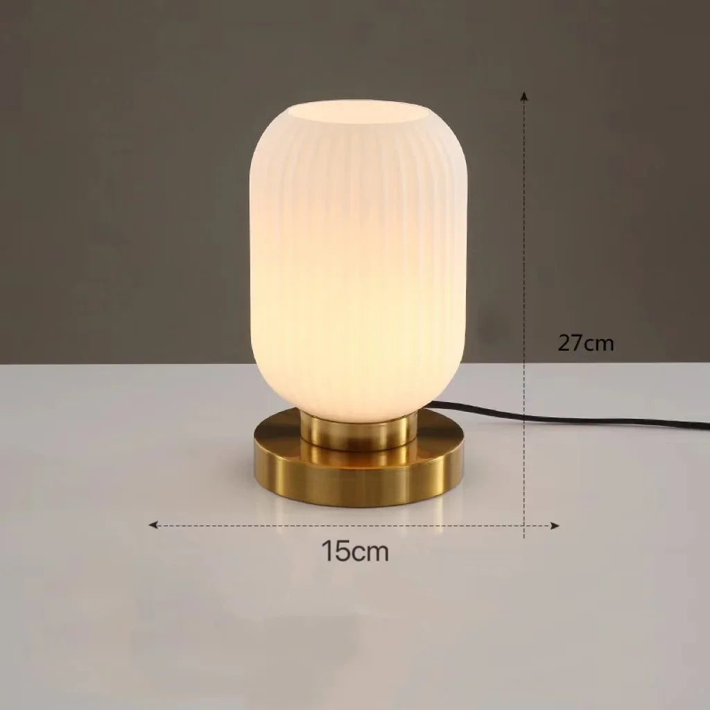 Nordic Modern Glass Table Lamps Bedroom Bedside Night Light Study Office Decoration Reading Home Lighting LED Living Room Desk