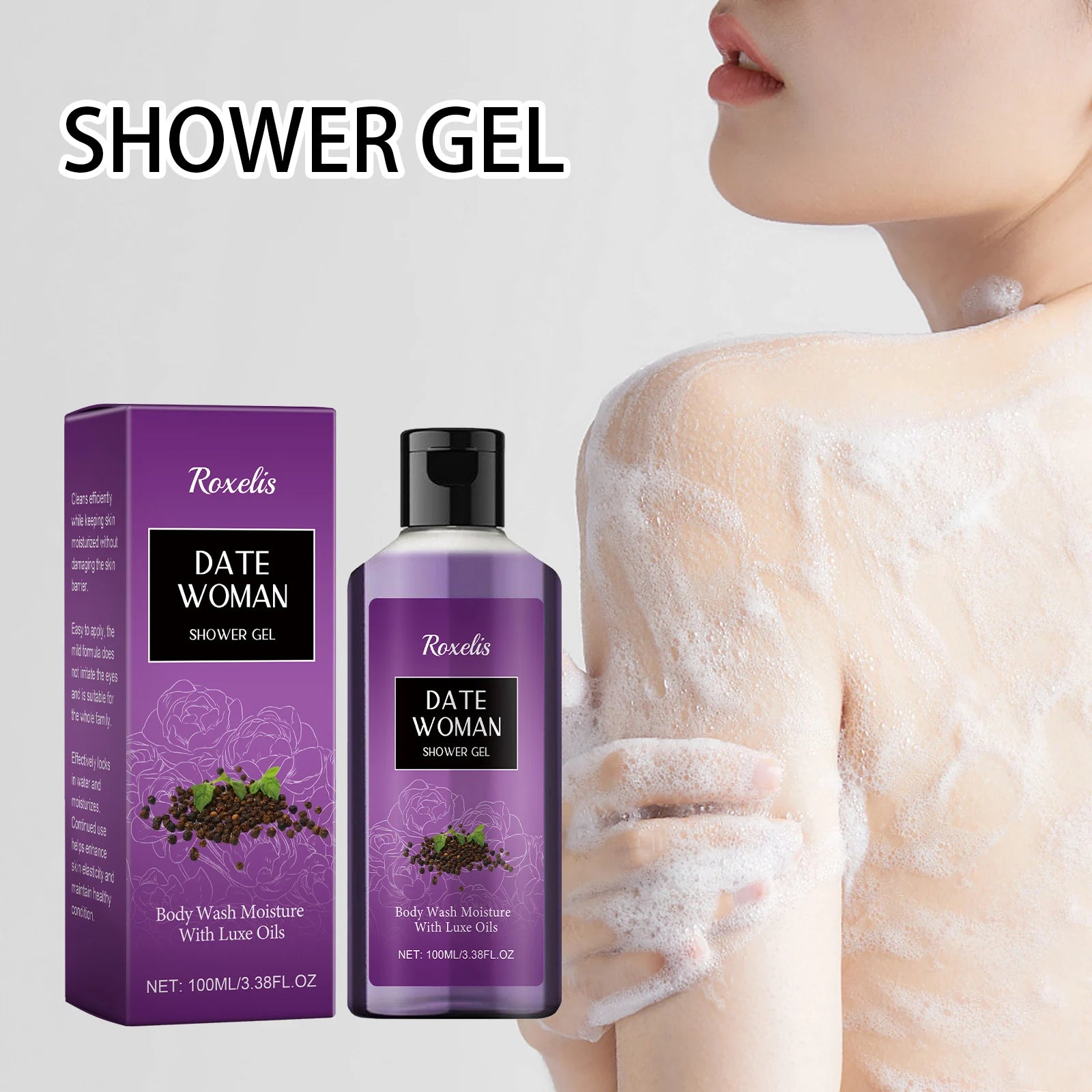 Herbal Floral Warm Nourishing Shower Gel Long-Lasting Jasmine Fragrance Moisturizing Clean Skin Care Bath Gel