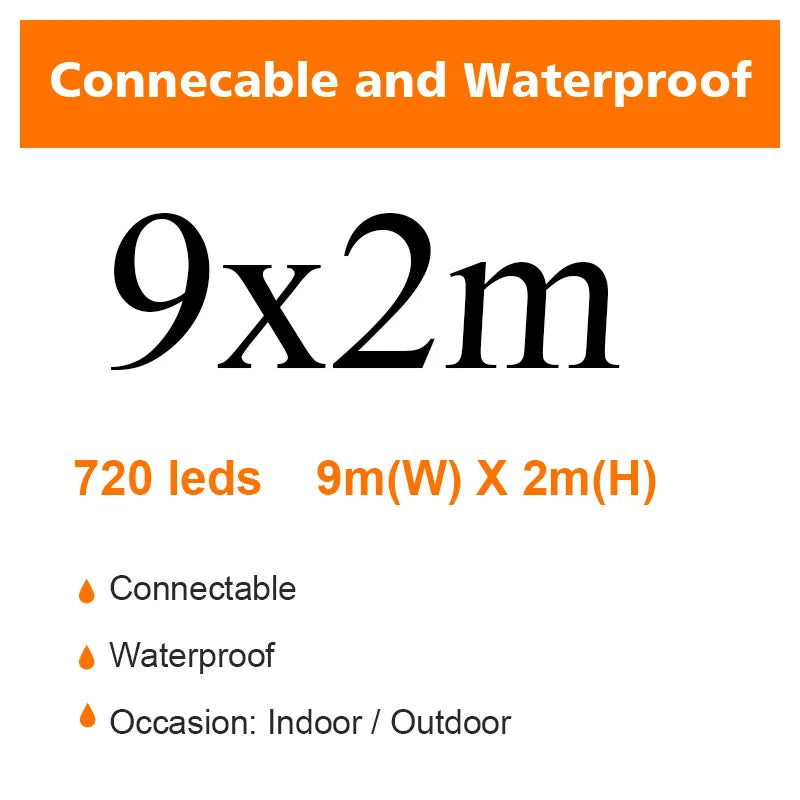 LED Fairy String Lights Outdoor Waterproof Waterfall Street Garland Curtain Lights For Patio Christmas Wedding Party Decoration