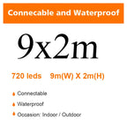 LED Fairy String Lights Outdoor Waterproof Waterfall Street Garland Curtain Lights For Patio Christmas Wedding Party Decoration