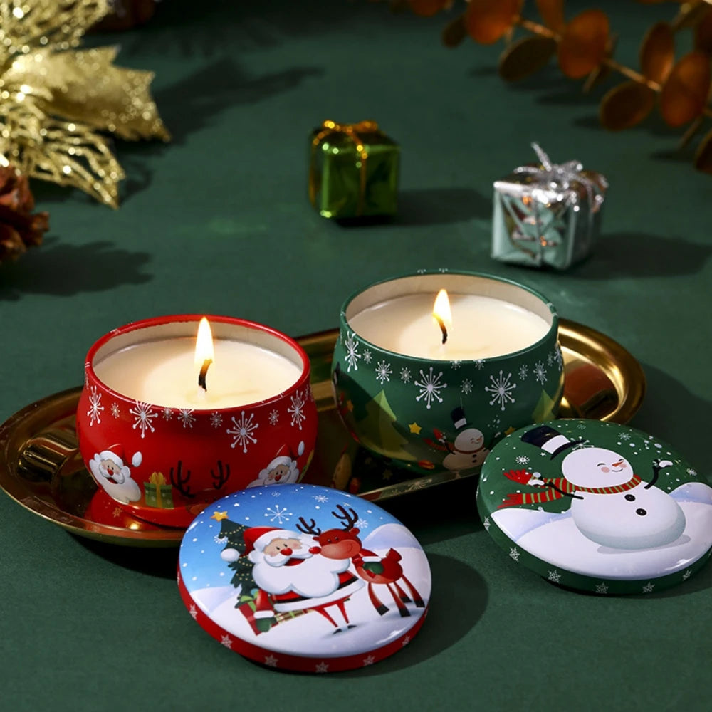 4pcs Scented Candles Christmas Fragrance Candle Christmas Gifts Small Gifts Creative Ornaments Aromatherapy Candles ﻿Party Decor