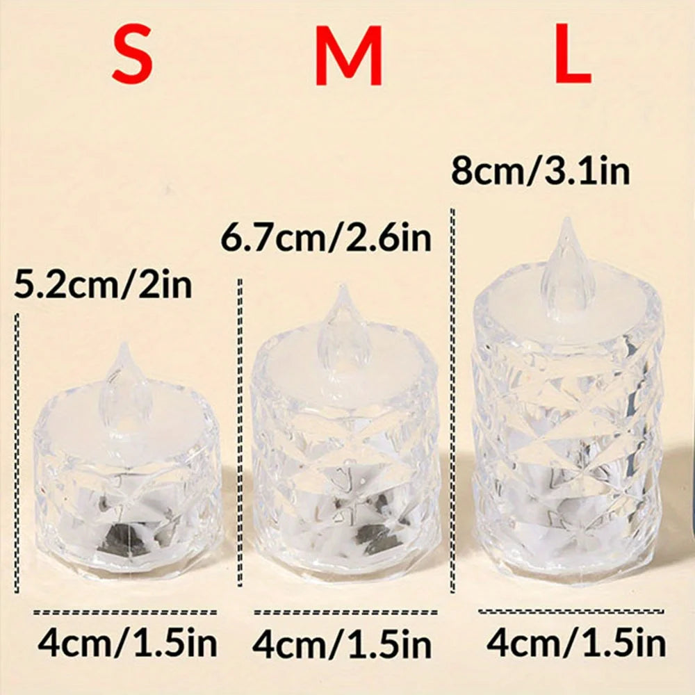 4/12pcs Flameless Plastic Candles Lights Battery LED Tealight with Realistic Flame for Home Holiday Wedding Party Tabletop Decor