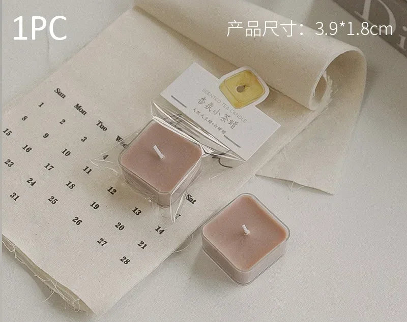 Square Candle Tea Light Scented Candle Aromatherapy Soy Wax Candles Wedding Birthday Candle Party Home Decoration