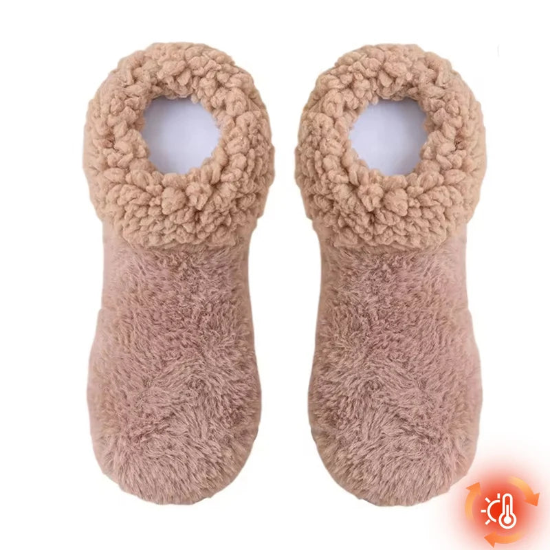 Fireside Fleece Slipper Socks Non-Slip Thermal Footwear with Plush Lining for Cozy Evenings Winter Home Comfort