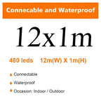 LED Fairy String Lights Outdoor Waterproof Waterfall Street Garland Curtain Lights For Patio Christmas Wedding Party Decoration