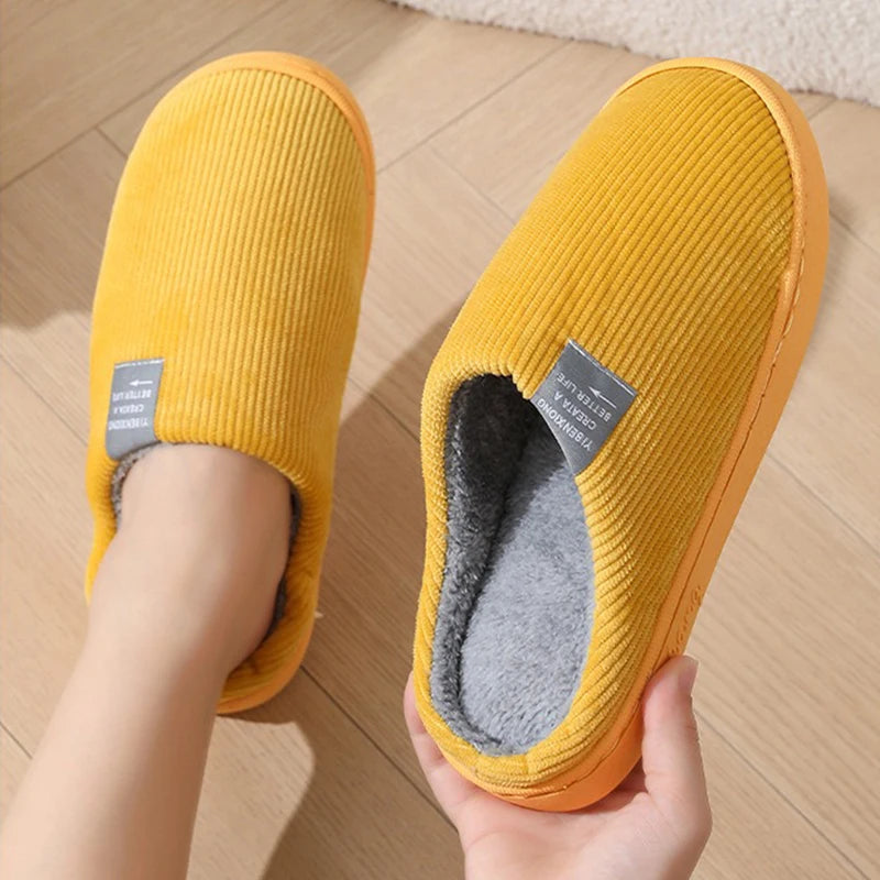 1 pair Fuzzy Sliders for Women Plush Slide Slippers Cozy Open-Back Indoor House Shoes