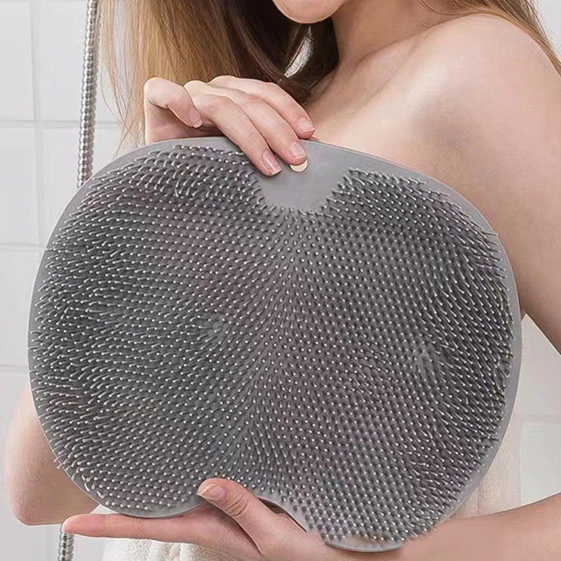 Exfoliating Shower Massage Mat Non-Slip Bath Scrub Pad Foot Wash Pad Bathroom Wall Mounted Mat Rub Back Sucker Brushes Pad