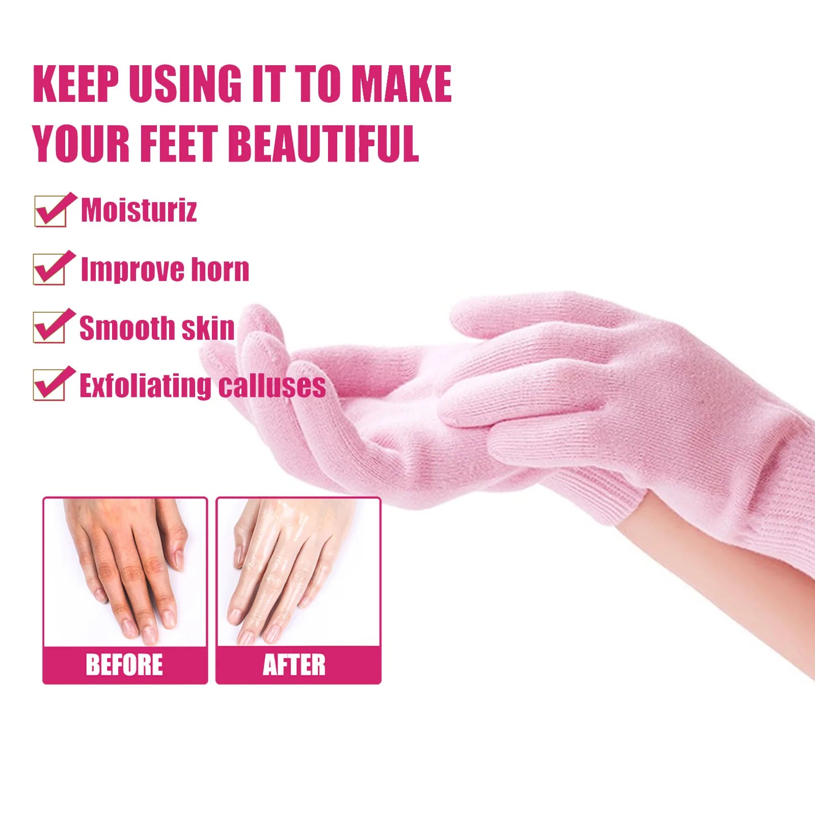 1 set Reusable SPA Gel Socks & gloves Moisturizing whitening exfoliating velvet smooth beauty hand foot care silicone socks