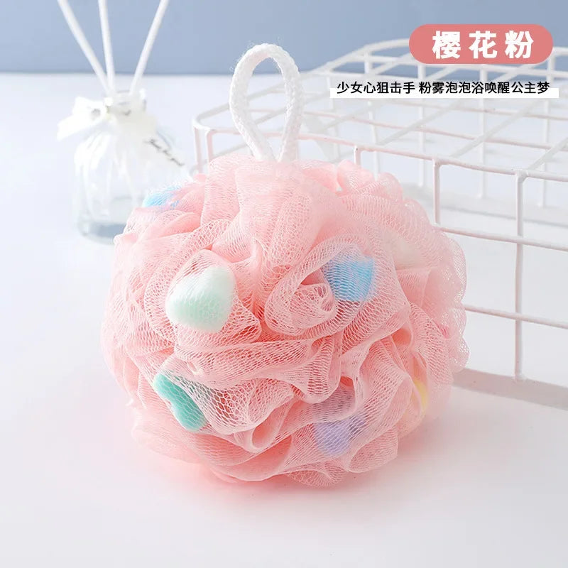 1pc Soft Bath Scrub Bath Ball Body Clean Bath Puff Bathroom Supplies Flower Shape Scrubbing Bubble Shower Mesh Sponge Back Brush