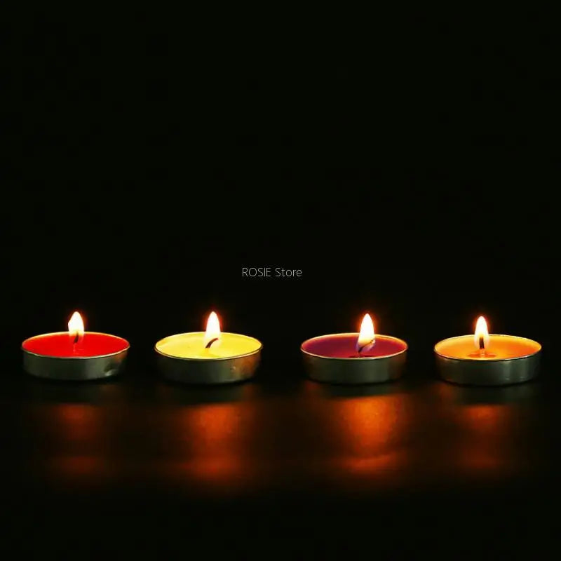 10 PCS/Box Tea Light Candles Long Burning Smokeless Tea Candles Decorative Glow Unscented Paraffin Tealights Candles For Home
