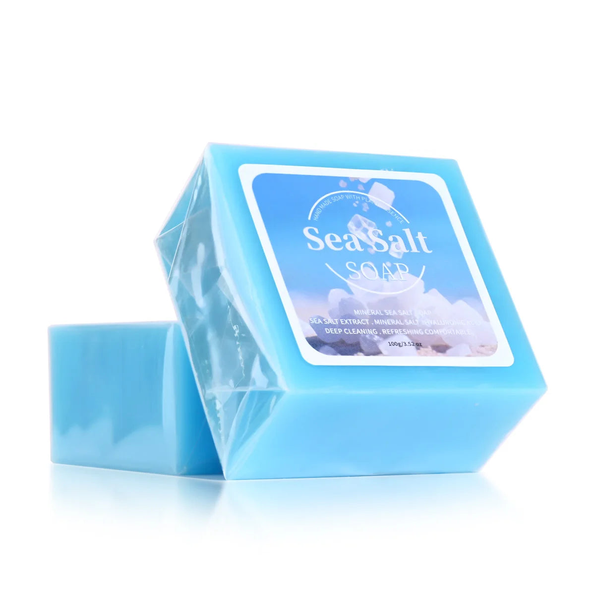 B+Hyaluronic Acid Sea Salt Deep Cleaning Handmade Soap For Cleansing And Bathing 100G Portable Travel Cleaning Soap