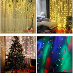 LED Fairy String Lights Outdoor Waterproof Waterfall Street Garland Curtain Lights For Patio Christmas Wedding Party Decoration