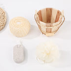 4/5/6pcs Natural Environmental Friendly Wooden Bucket-packed Spa Set Body Skin Cleaning Spa Bath Tool Gifts Sets
