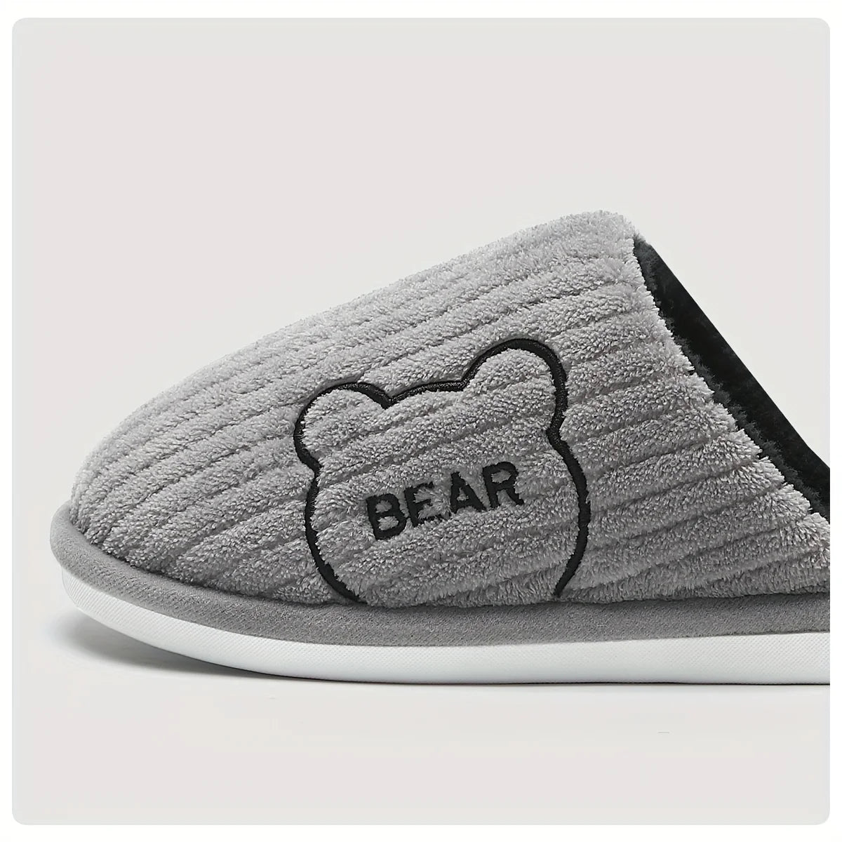 Winter Warm Plush Slippers Men Thick Sole Anti Slip Indoor Outdoor Soft Cozy Home Fleece Lining Bear Thermal Footwear Large Size