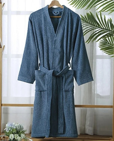 Women's Long Soft Bathrobe 100% Cotton with Quick-Drying Absorbent Material for Autumn and Spring Sleepwear Bath Robes badjas