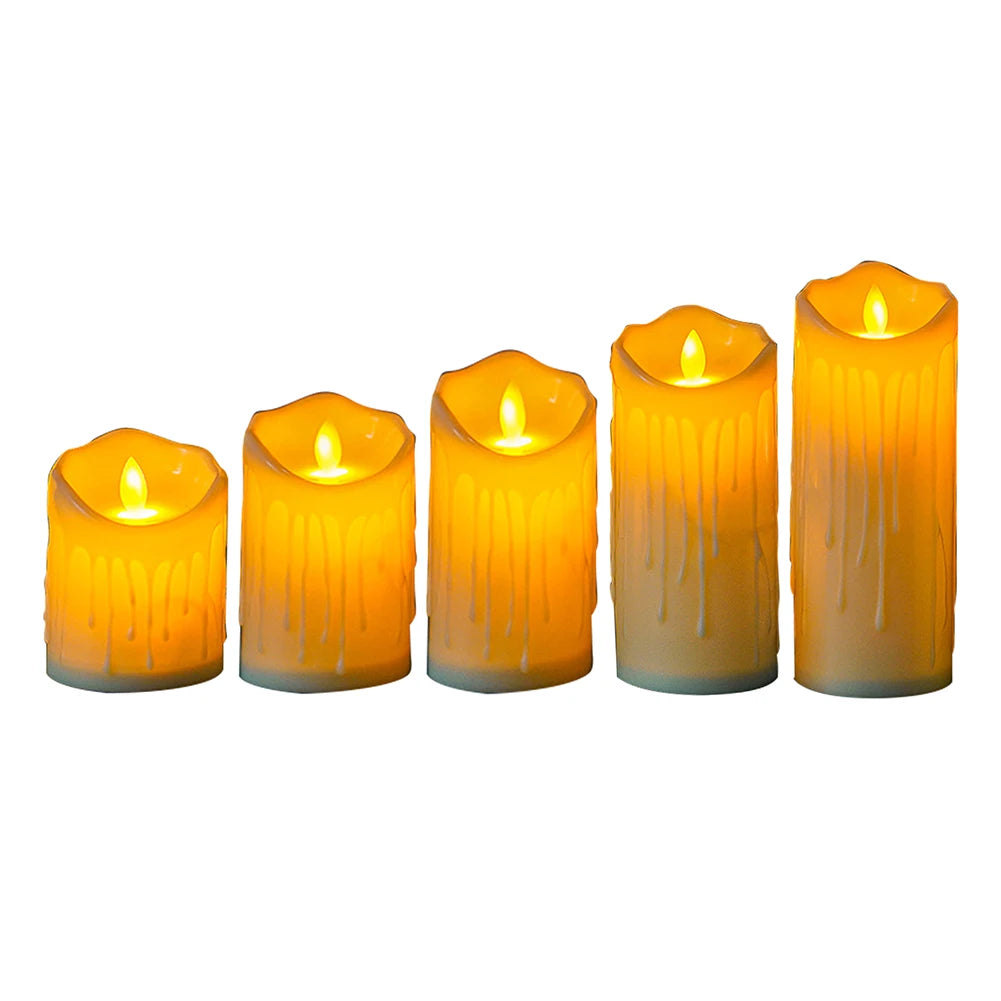 Flameless Flickering Teardrop Led Candles Light Tealight Led Candles Lamp Electronic Votive Led Lamp Halloween Home Decor