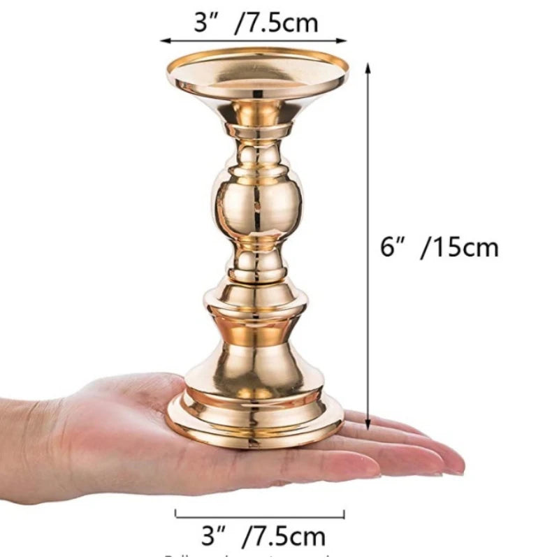 Golden Candle Holders Wedding Table Decorations Metal Stand Candlestick For Wedding Birthday Bar Party Living Room Home Decor
