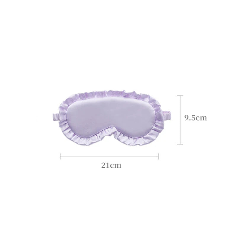 1pc Silk Ruffle Sleep Eye Mask Soft Sleeping Eye Covers Multicolor Night Dream Blackout Eye Patches for People To Sleep Better