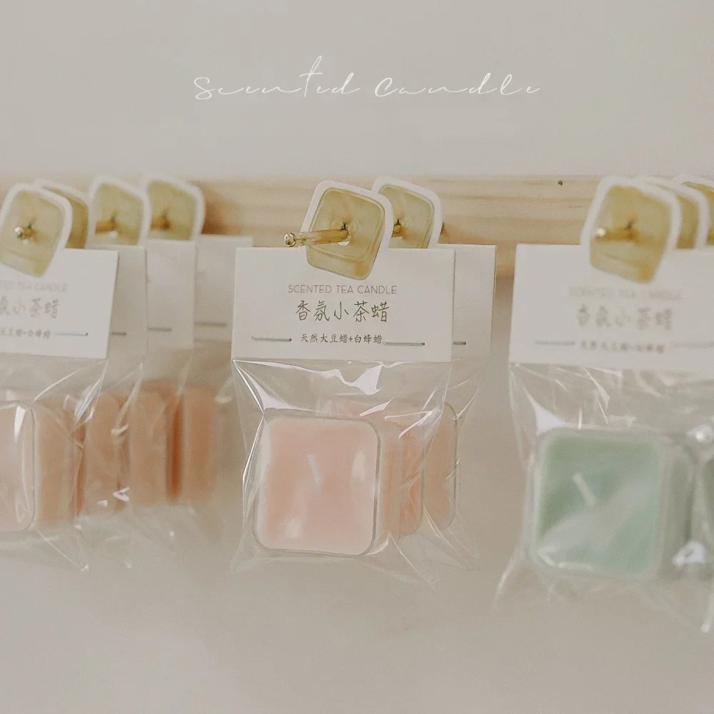 Square Candle Tea Light Scented Candle Aromatherapy Soy Wax Candles Wedding Birthday Candle Party Home Decoration