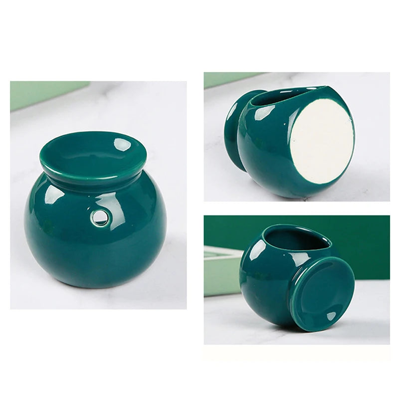 Porcelain Aroma Burner Essential Oil Furnace Mini Candle Holder Solid Color Ceramic Crafts Aromatherapy Diffuser Home Decor