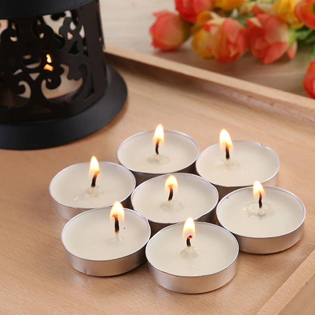 50pcs Tea Lights Candles White Tealight Candles Small Tea Light Candles Little Tiny Tealights Candles Holders for Wedding Party