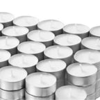 100 Packs Unscented Tea Lights Candles 4 Hour Smokeless Dripless Mini Paraffin Tealight Candles Set for Weddings White