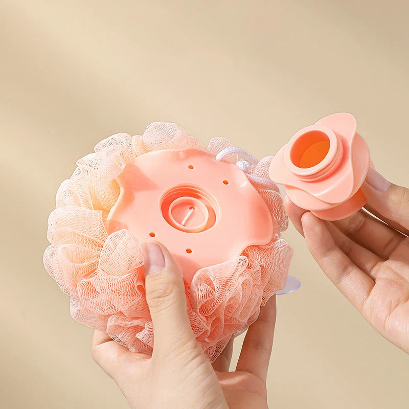 Bath Shower Loofah Sponge Pouf Body Wash Scrubber Creative Refill Shower Ball Exfoliating Home Bathroom