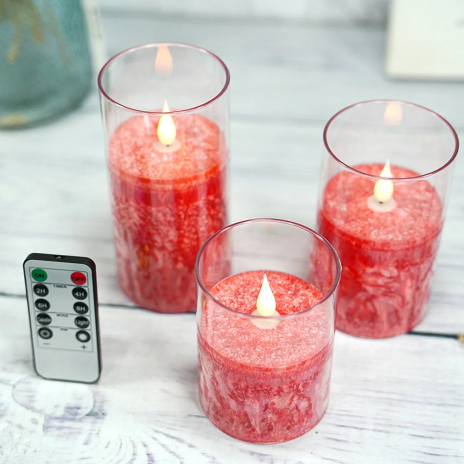 Colorful LED Flameless Candles with Remote Timer Realistic Flickering Flame Light for Christmas Wedding Holiday Scene Decor Prop