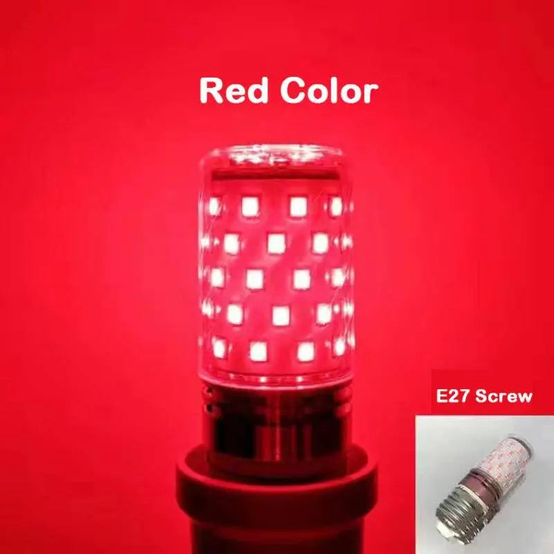 Bulb E27 LED Colorful Corn Bulb 12W Pink Red Blue Green Purple Golden 7Colors Lamp AC 220V Bulb Chandelier Decoration