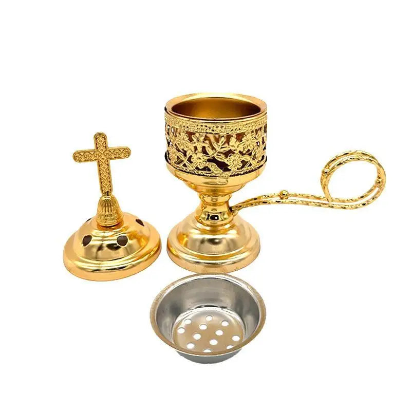 Incense Burner For Church Metal Decorative Cross Incense Burner For Tabletop Decorative Small Aromatherapy For Smudging Incense