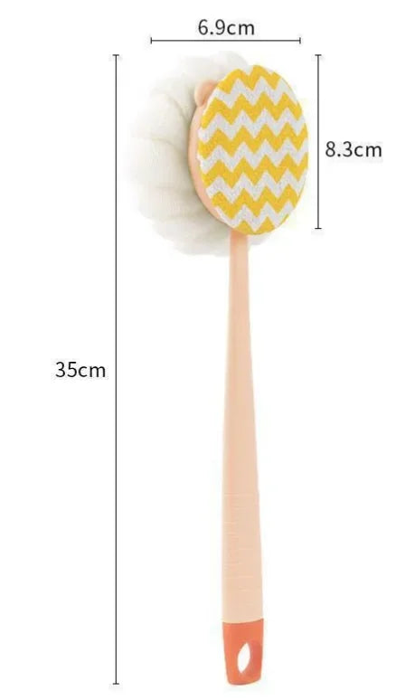 Loofah Back Scrubber Long Handle Shower Body Brush with Soft Mesh Sponge for Women Skin Exfoliating Bath, Massage