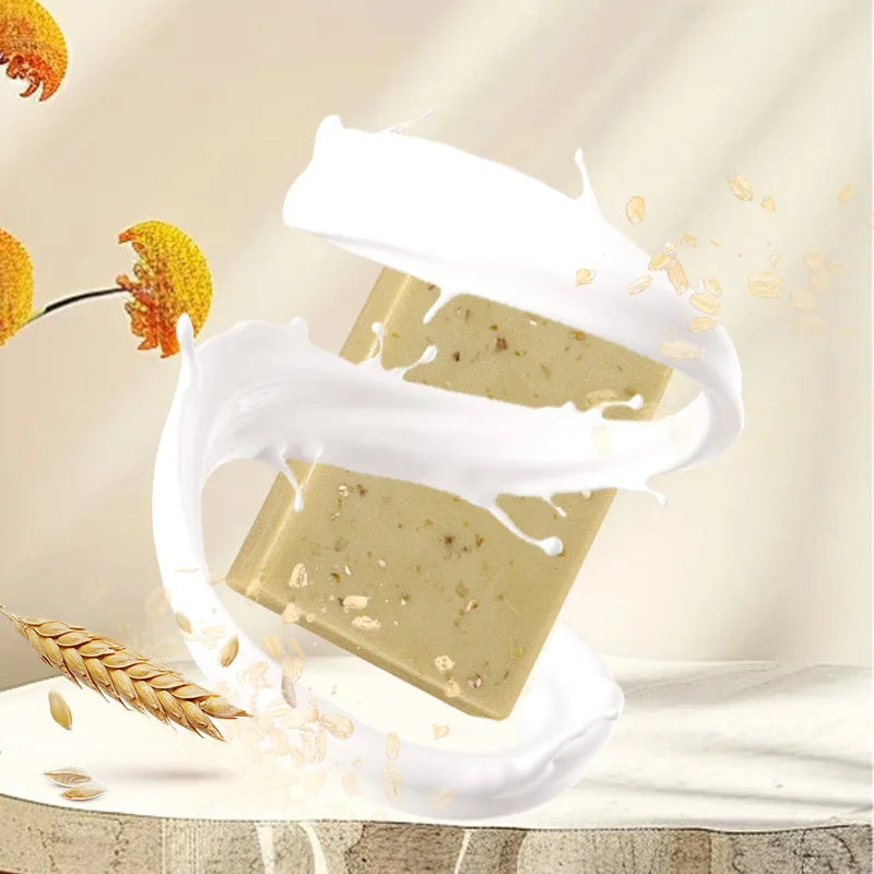 1/2/4/6Pcs Handmade Oat Soap,Natural,Gentle,Non Irritating, Brightening, Exfoliating, Body And Facial Cleansing, Whitening Soap