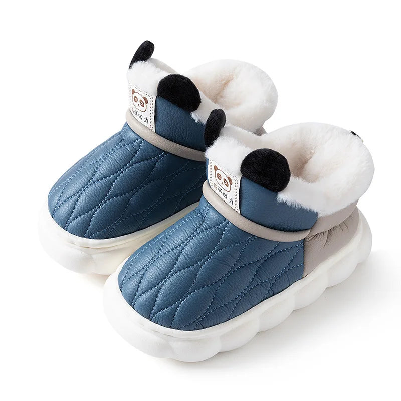 Cozy Slippers with Soles for Kids – Unisex Winter House Shoes