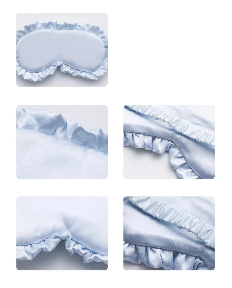 1pc Silk Ruffle Sleep Eye Mask Soft Sleeping Eye Covers Multicolor Night Dream Blackout Eye Patches for People To Sleep Better