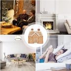 A19F-1PCS Gingerbread House Incense Burner, Resin Log Cabin Incense Burner, Christmas Incense Burner,Home Chimney Decorations Du