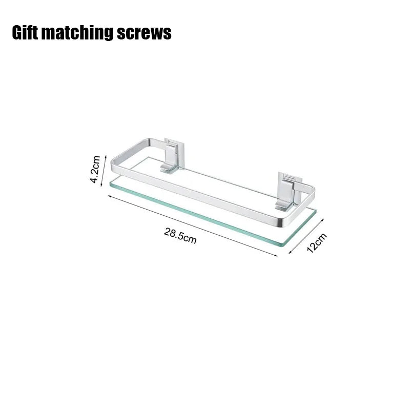 Glass Shelf Bathroom Items Bore Storage Shower Organiser Accessories Organizers Wall Shelves Hardware Fixture Home Improvement