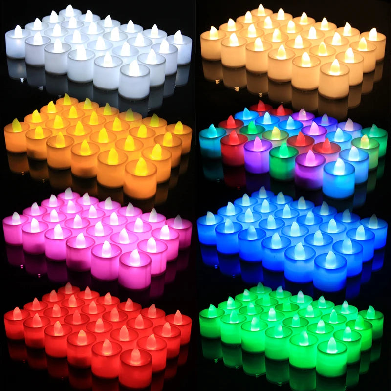 LED Flameless Candle Lights Battery Powered Colorful Tealight for Home Birthday Wedding Party Decor Romantic Candles Light Lamps