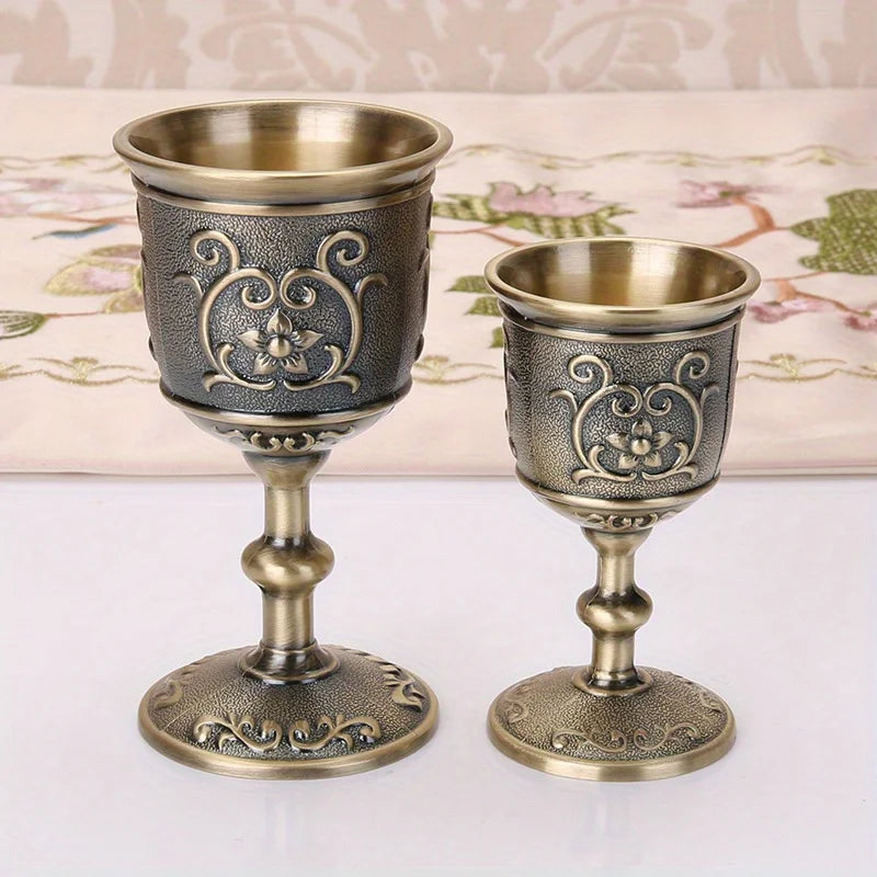 30/50ml Metal Wine Glasses Retro Wine Cup Goblet Vintage European Style Champagne Cocktail Glasses Bar Home Decor Drinkware